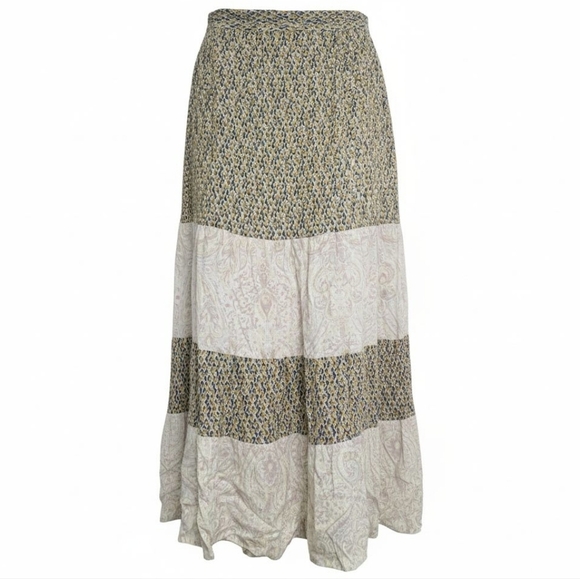 Mystree Dresses & Skirts - Mystree Blue and Cream Patterned Maxi Skirt Size Medium
